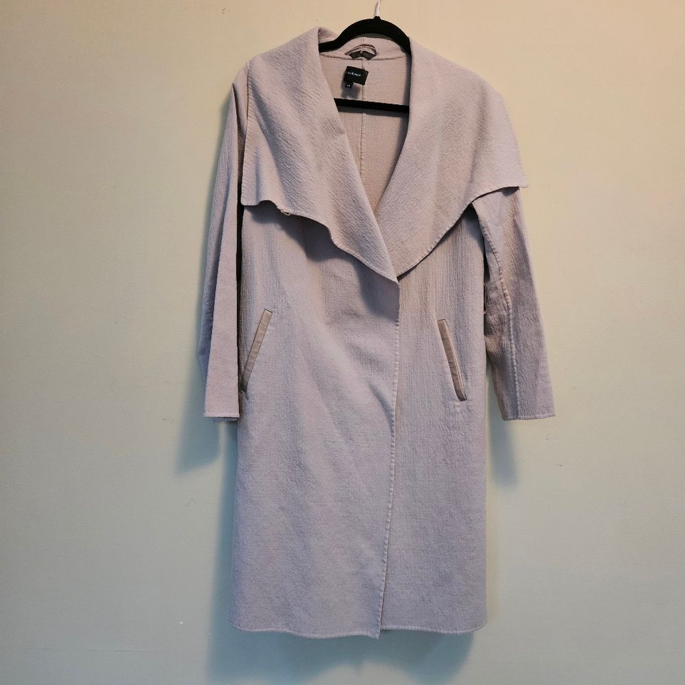 Mackage Montreal Luxury Wrap Wool Coat Women's Size L Color Mineral Light Mauve